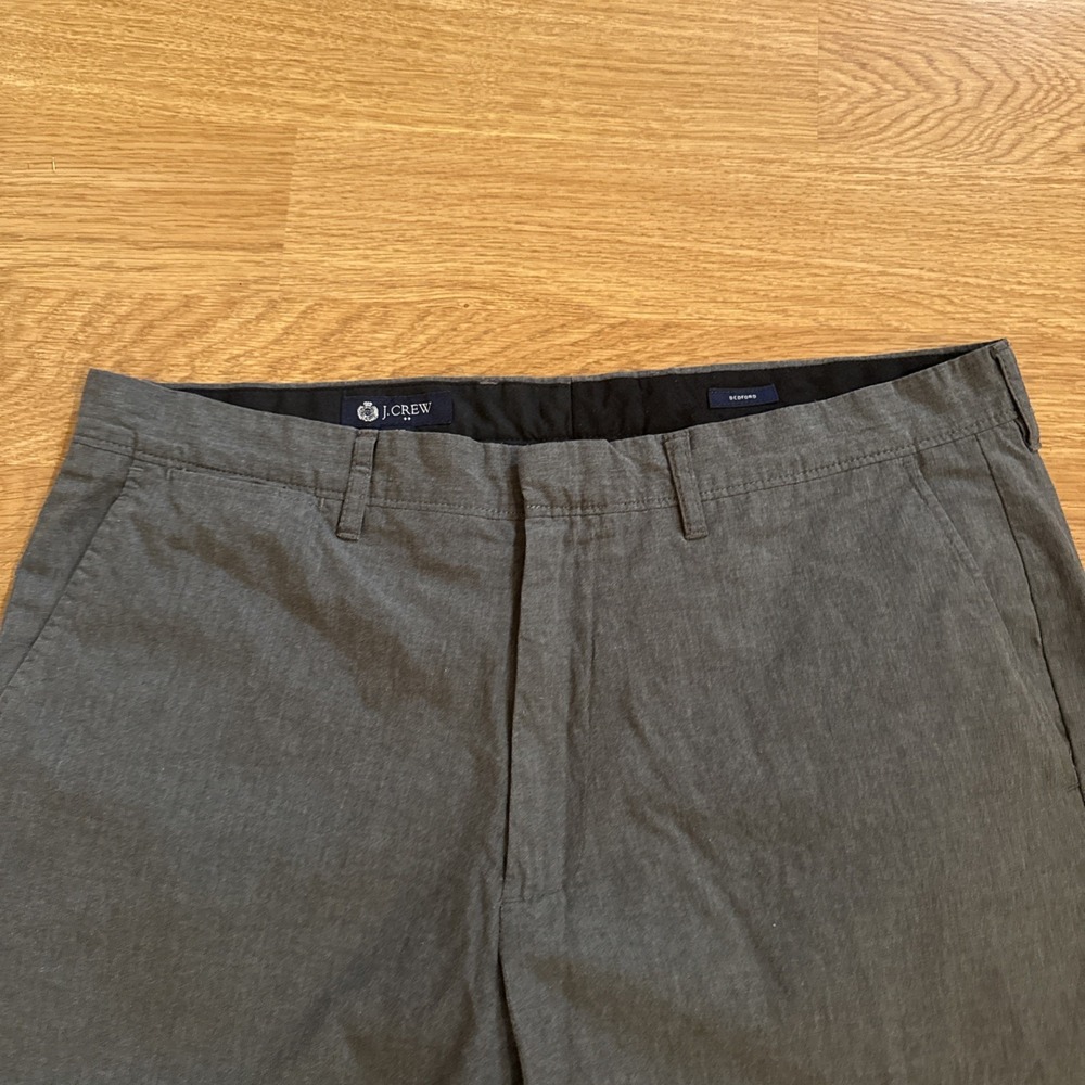 J. Crew Men's Bedford Pants Gray 35x32 (Act 36x30.5) Straight Leg 100% Cotton‎ - Picture 2 of 9
